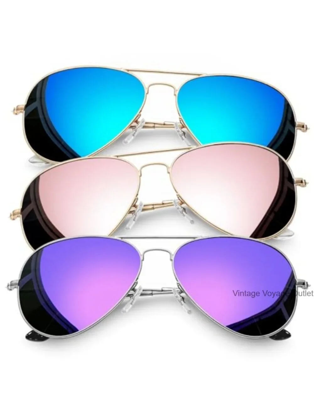 Retro Teardrop Sunglasses 3-Pack Polarized UV400 Metal Frame